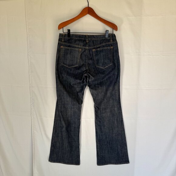 Vintage Y2K Gap Long and Lean 100% Cotton Dark Denim Snap Fly Bootcut Jeans - Picture 5 of 12